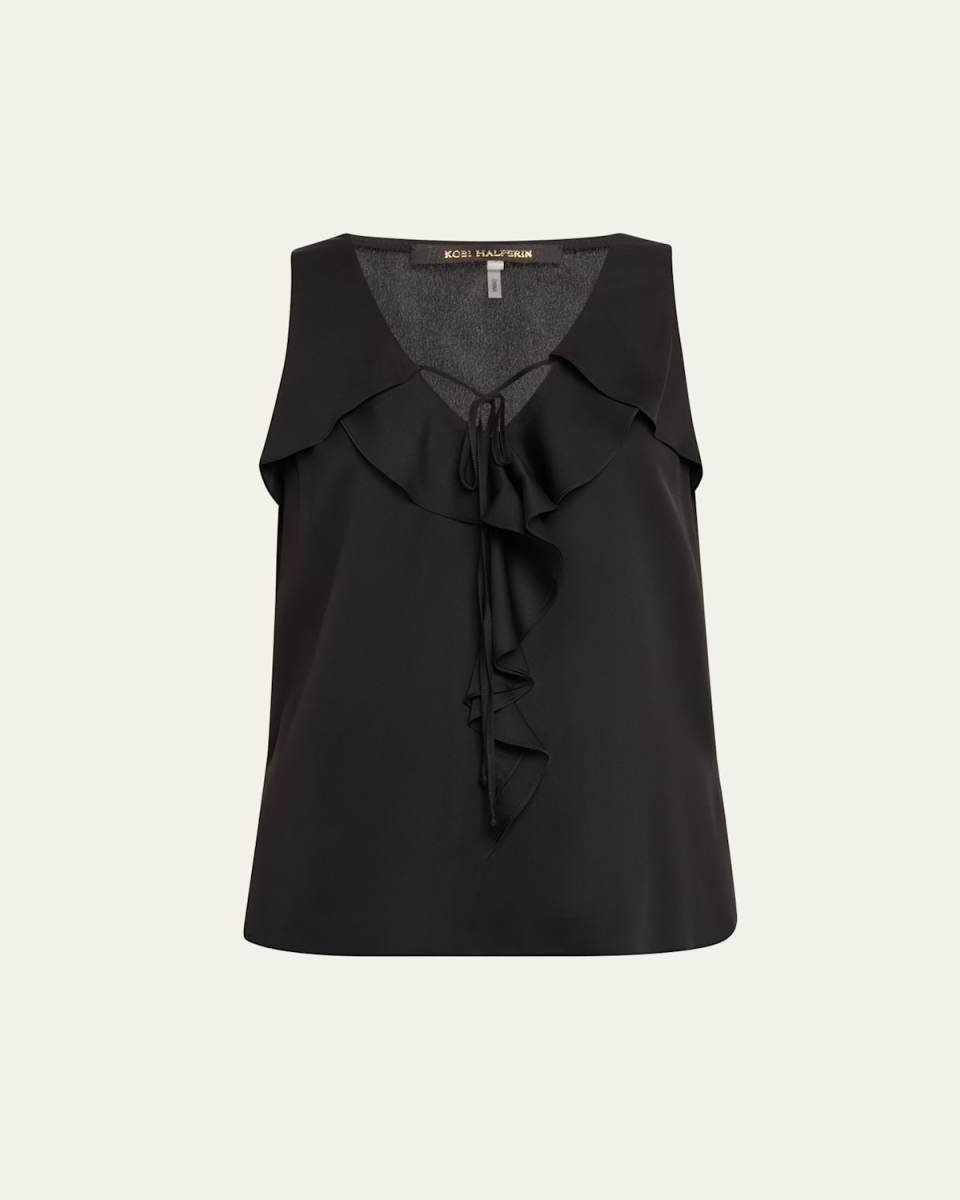 Demy Sleeveless Ruffle Blous